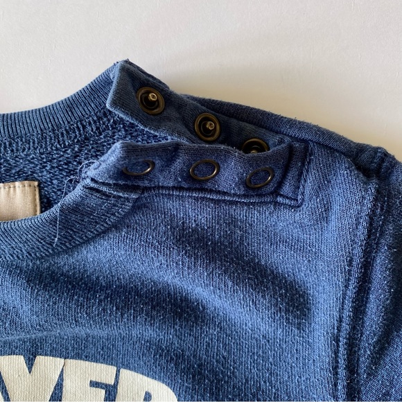 BEAVER CANOE 3T Dark Blue Toddler Graphic Long Sleeve Sweatshirt Snap Neckline - Picture 5 of 10